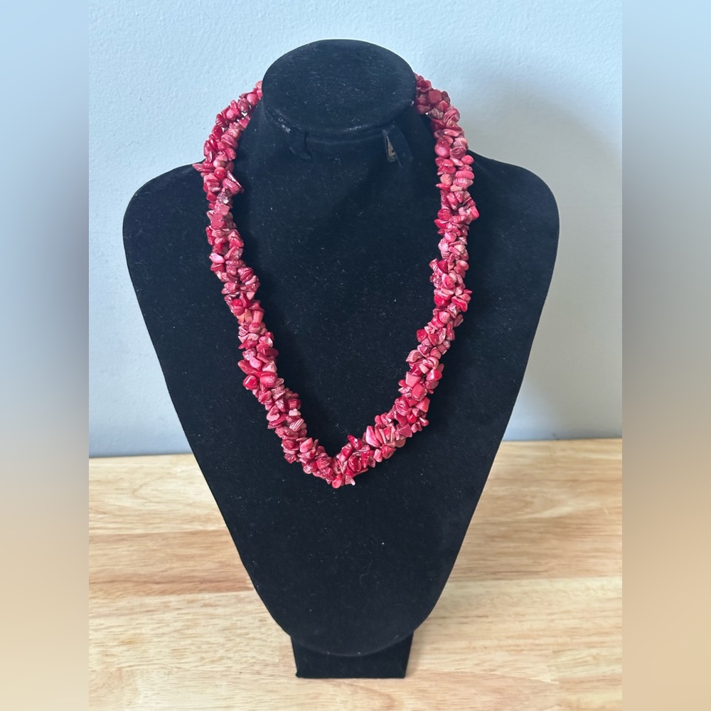 Coral multi strand necklace